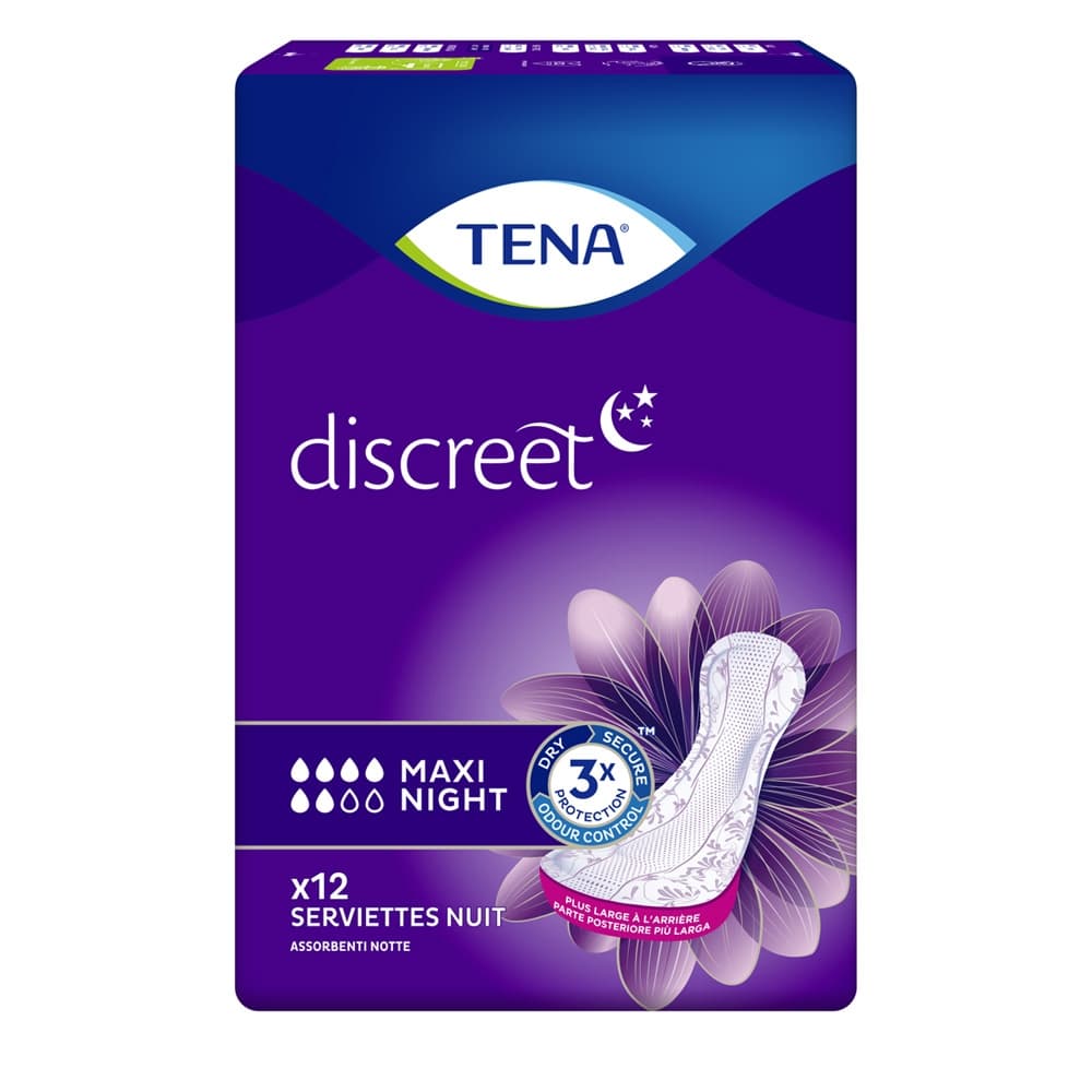TENA Discreet Maxi Night - 6 gouttes - Protection femme