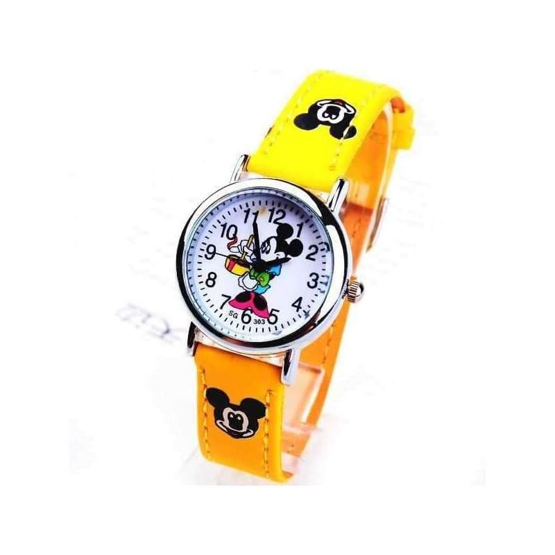 Montre pour enfants dessin Mickey - bracelet jaune