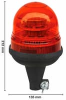 Gyrophare à 16 Led série GEA 12-24 V base flexible avec fixation pour tige