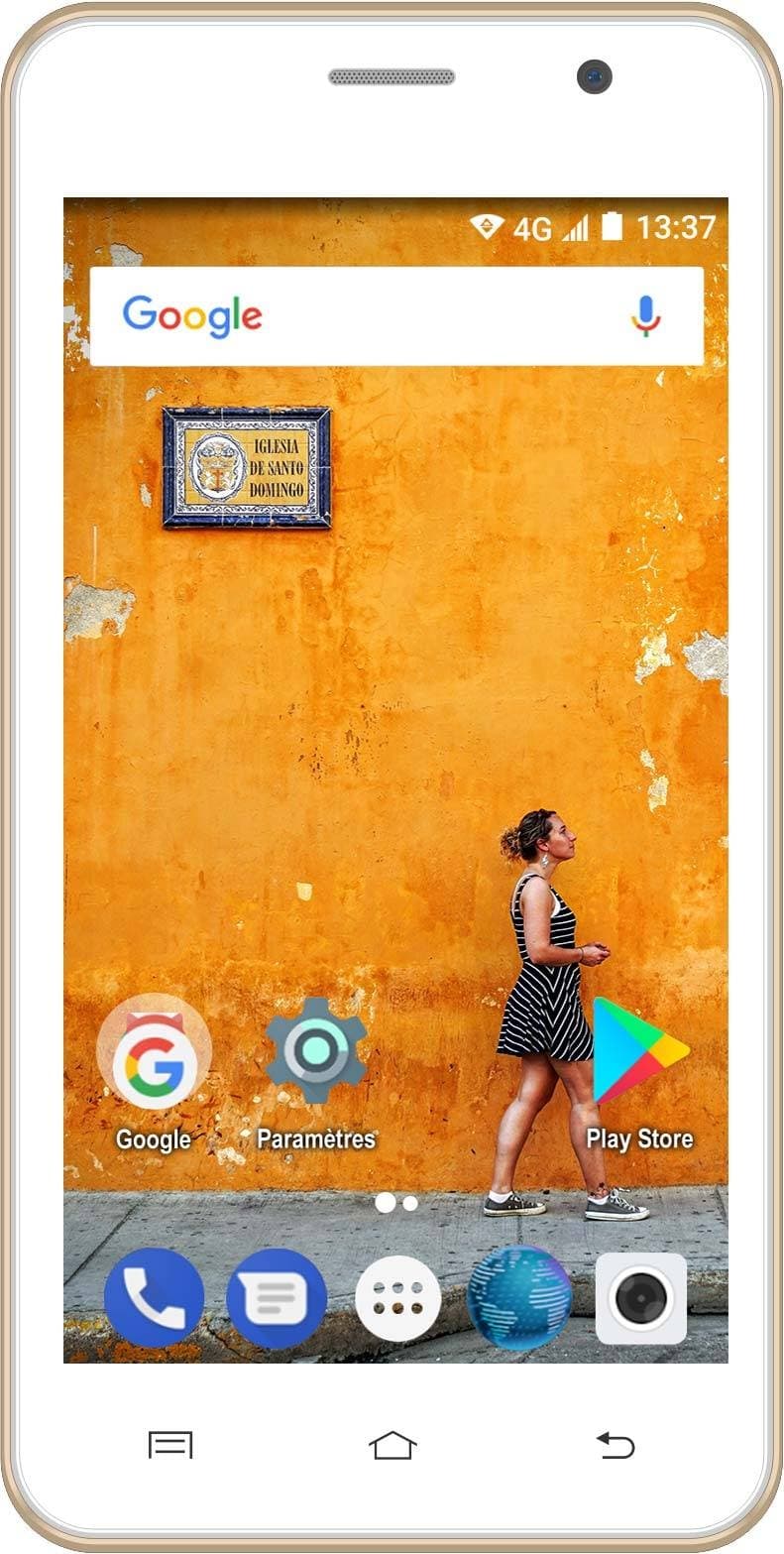 Konrow Easy Touch - Smartphone 4G - Android 7.0 - Ecran 4.5'' - Double Sim - 8Go, 1Go RAM - Or