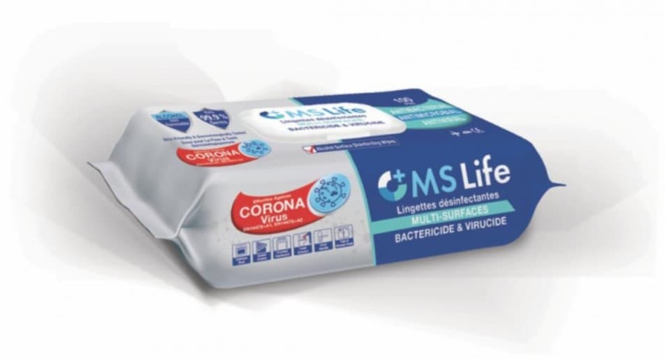 Lingettes désinfectantes antibactériennes et virucides - Paquet de 100 lingettes