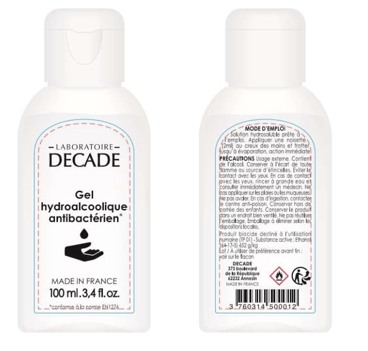 Gel hydroalcoolique antibactérien 100ML