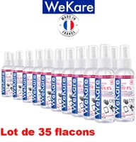 Carton de 35 Sprays Hydroalcoolique 100ml recommandée par l'oms. Désinfection du petit matériel, désinfecte 99% des bactéries