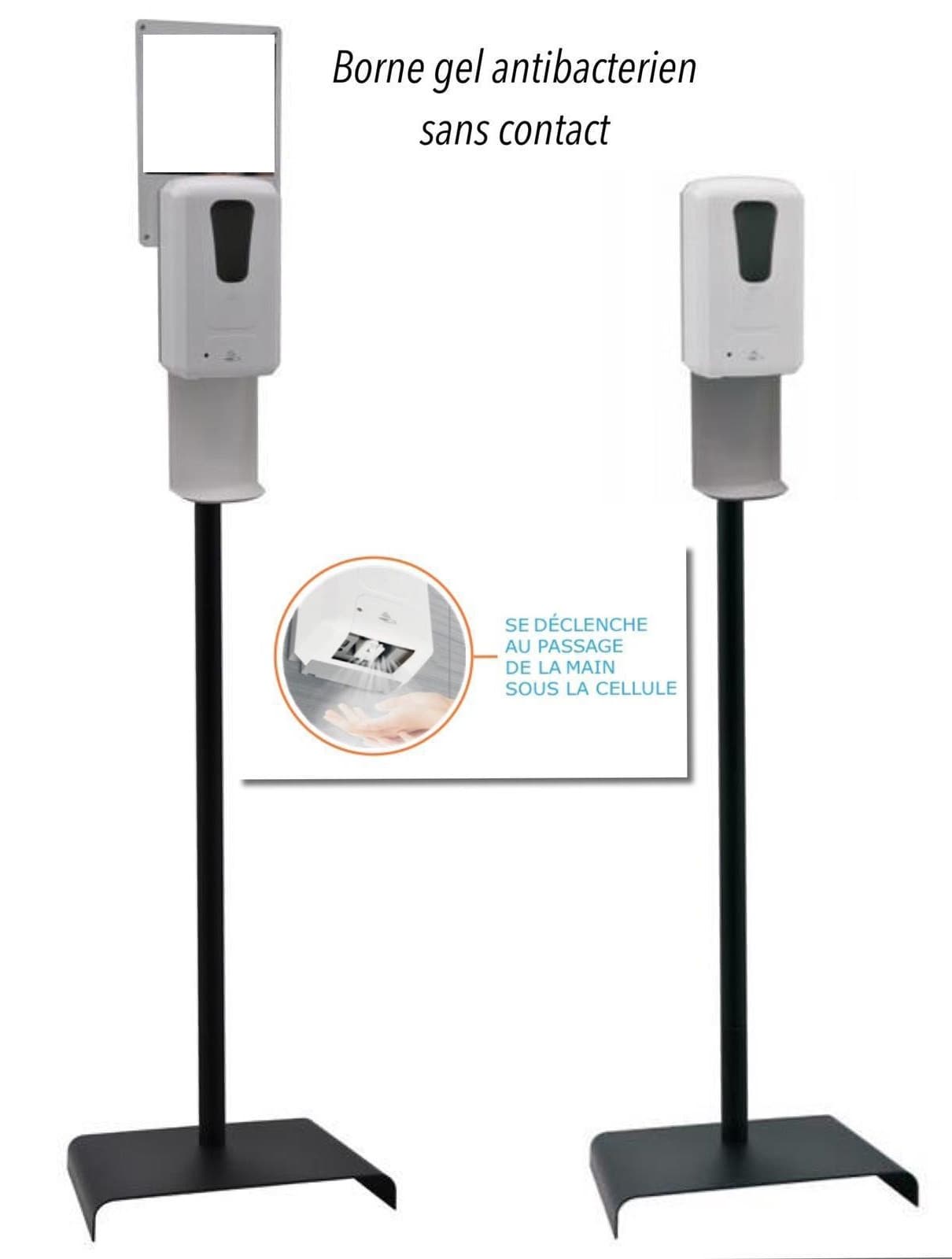 Borne de gel hydroalcoolique sans contact