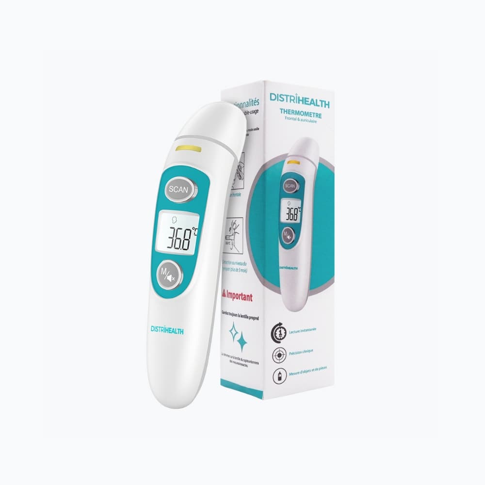 Thermomètre infrarouge Frontal et Auriculaire – Blanc