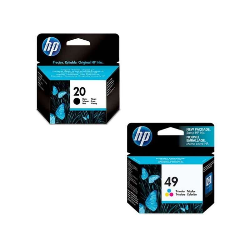 HP 20 noir / HP 49 Cartouches d'encre noir et couleur