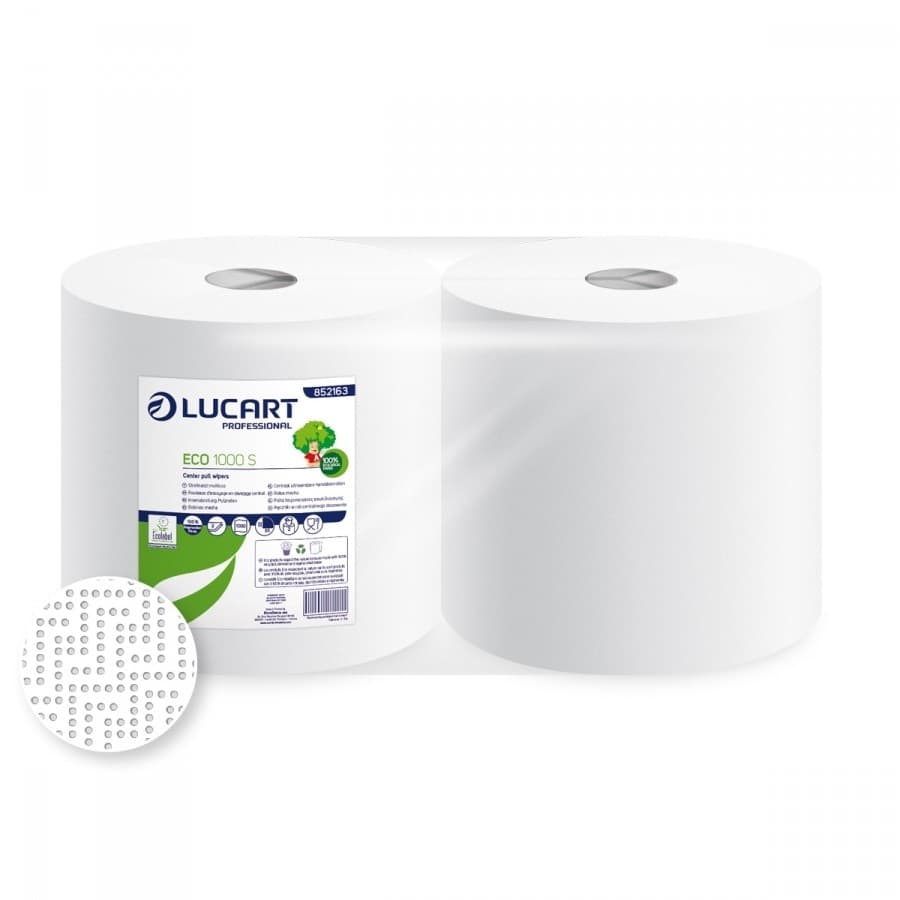 LUCART - Ouate blanche - 2 plis - 1000 feuilles - 2 bobines Ecolabel