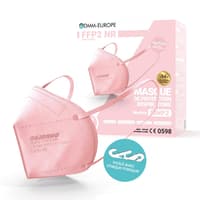 Masque FFP2 CE (EN149:2001 + A12009 ) - Rose - DMM Europe - Attache tête inclus - Boite de 20 pièces