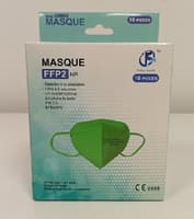 Masque FFP2 CE (EN149:2001 + A12009 ) - Vert - Boite de 10 pièces