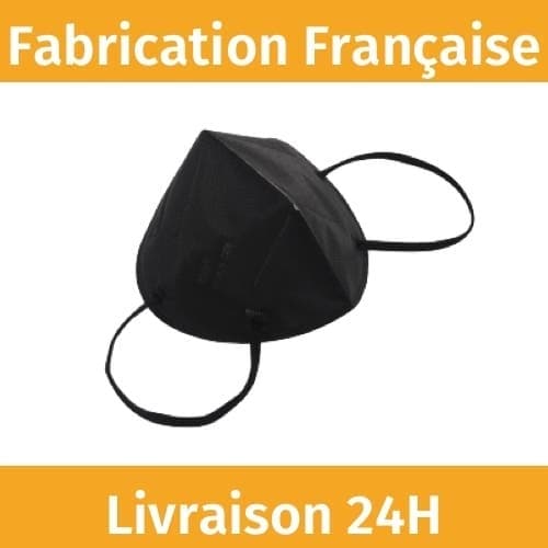 Masque FFP2 Noir Français (149:2001 + A1:2009 ) - Made In France 🇫🇷  