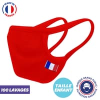 UNS1 100 lavages - Masque enfant rouge 6/9 ans fabriqué en France