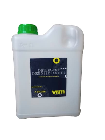 Détergent Désinfectant Virucide Tensio-actif D2- à diluer - EN 14476 actif sur Covid 19