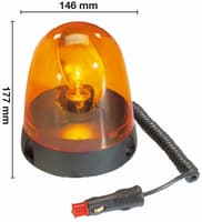 Gyrophare orange série One allume cigare 12/24 V base plate magnétique