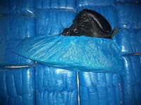 Surchaussures jetables Lot de 100, PE Bleu (50 Paires).