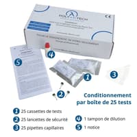 Tests sérologiques rapides IgM/IgG. Boîte de 25 tests