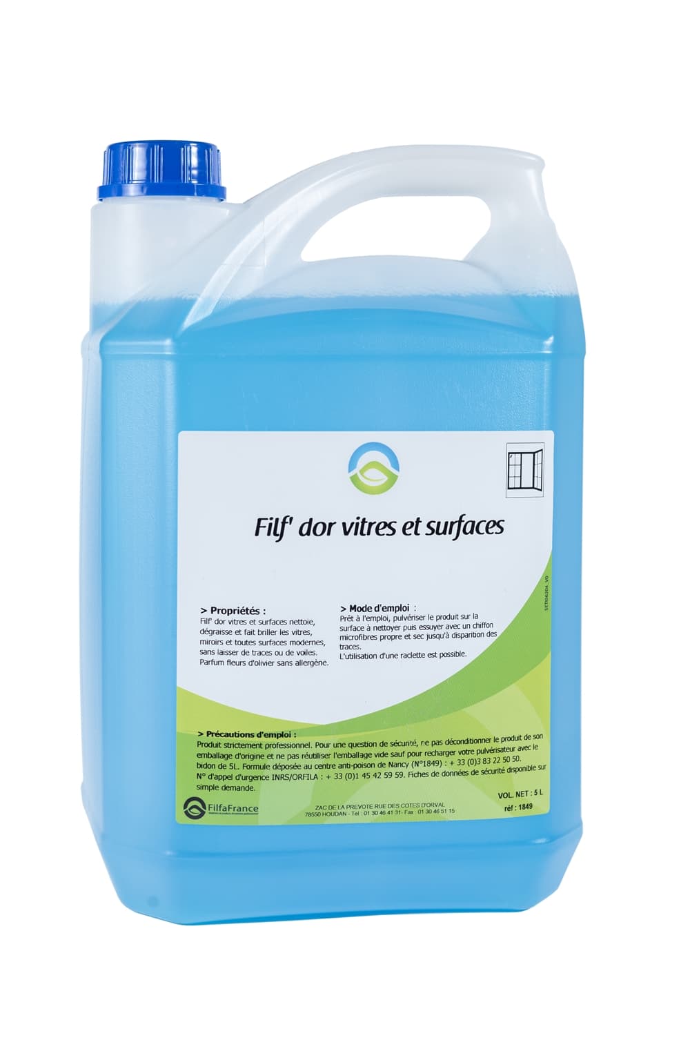 FILFA FRANCE - Filf' dor vitres et surfaces - Parfum fleurs d'olivier - 5L