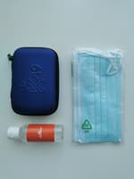 Kit Covid-19 ( pack masques+gel GHA) K-19 Originale bleue (tissu ext)