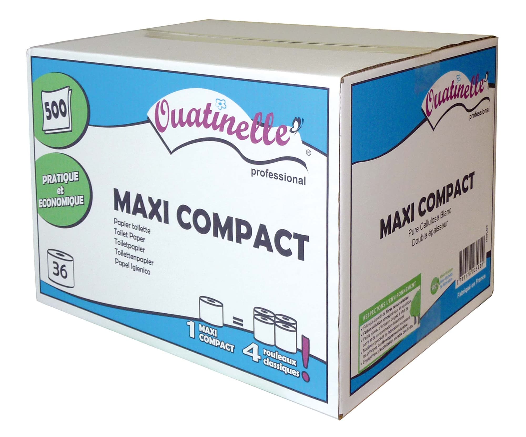 Papier Toilette 500F Maxi Compact Lisse 2 plis