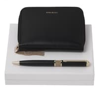 Parure Echappée Noir (stylo bille & couverture de carnet)
