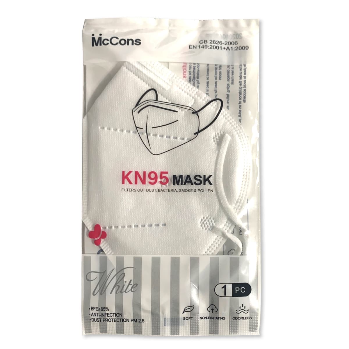 KN95 / FFP2 Masque de protection respiratoire, sachet individuel
