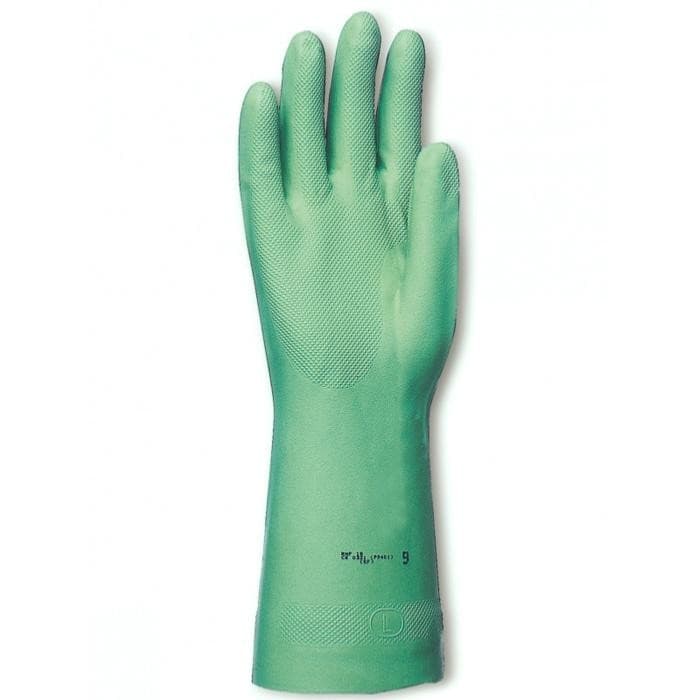 SINGER - Gants nitrile vert 30 cm floqué - taille 8 - Lot de 10