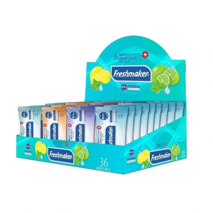 Lingettes virucides et antibactériennes - box de 36 sachets - min 4 box