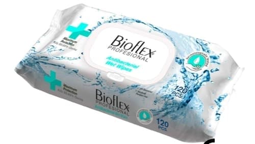 Lingettes BIOFLEX  désinfectantes et antivirus sans alcool - Paquet de 120 lingettes