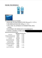 Blouse lavable bleu - 40gr/m2 - Stérile