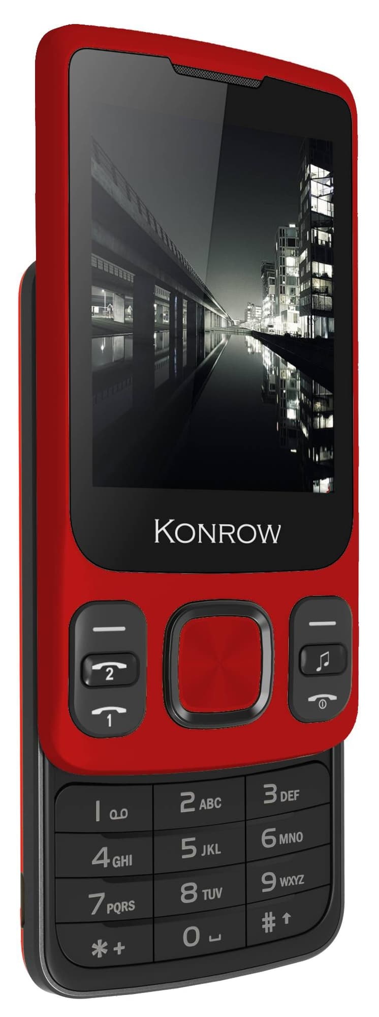 Konrow Slider - Téléphone Coulissant - Ecran 2.4'' - Double Sim - Rouge