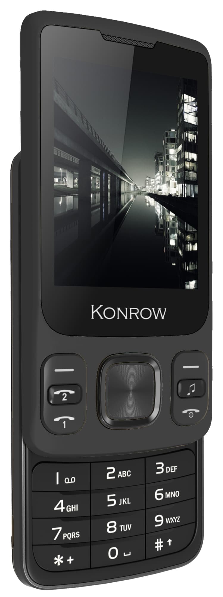 Konrow Slider - Téléphone Coulissant - Ecran 2.4'' - Double Sim - Noir