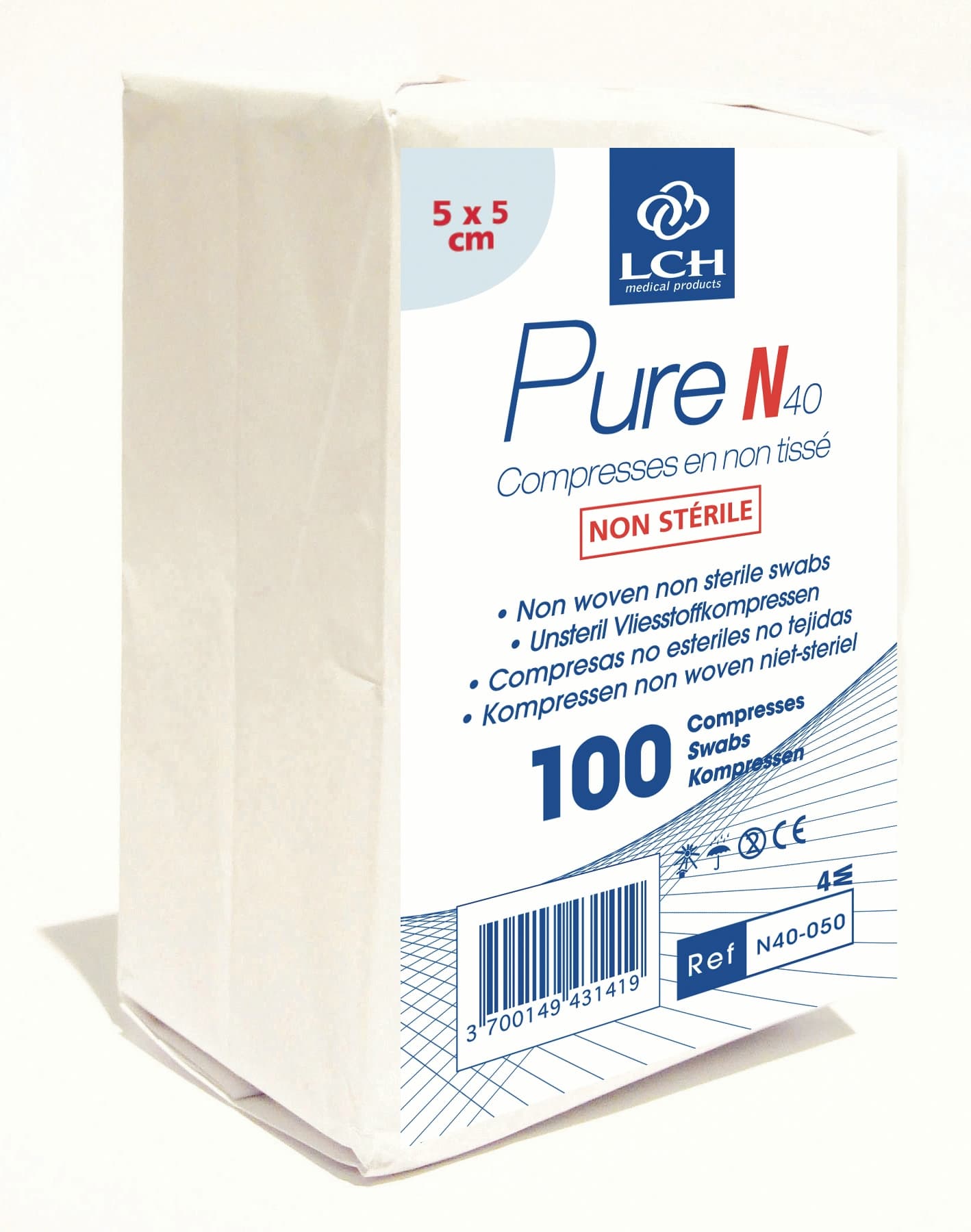 Compresses non tissée non stérile 40g5x5cmCart50x100pcs Odero Compresses non tissée non stérile 40g5x5cmCart50x100pcs Odero