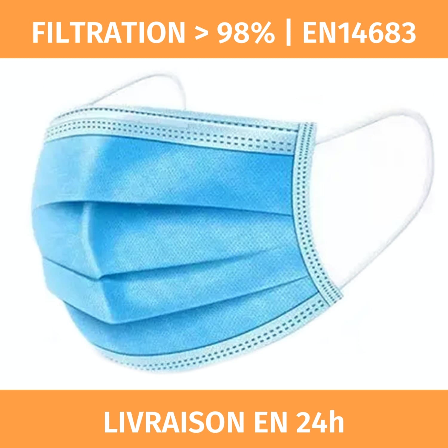 Masques chirurgicaux Type 2R (BFE>98%) masque EN14683:2019